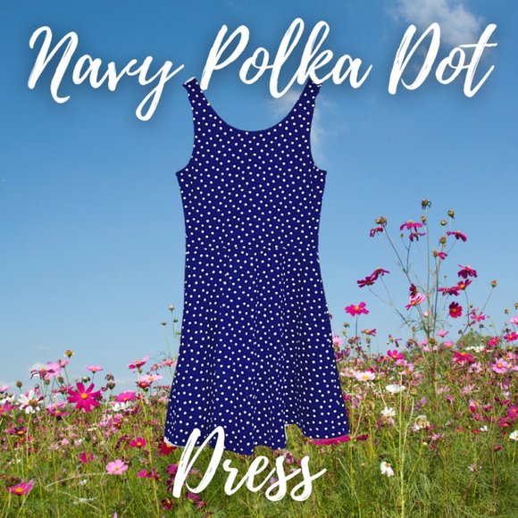H&M Navy Polka Dot Dress - Picture 1 of 7